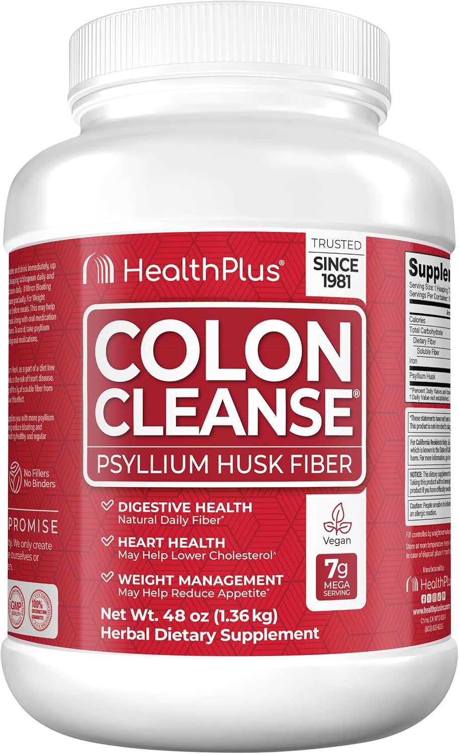 All Natural Colon Cleanse Fiber for Digestive Support and Heart Health - 48 Ounces, 194 Servings - BoostGo Australia
