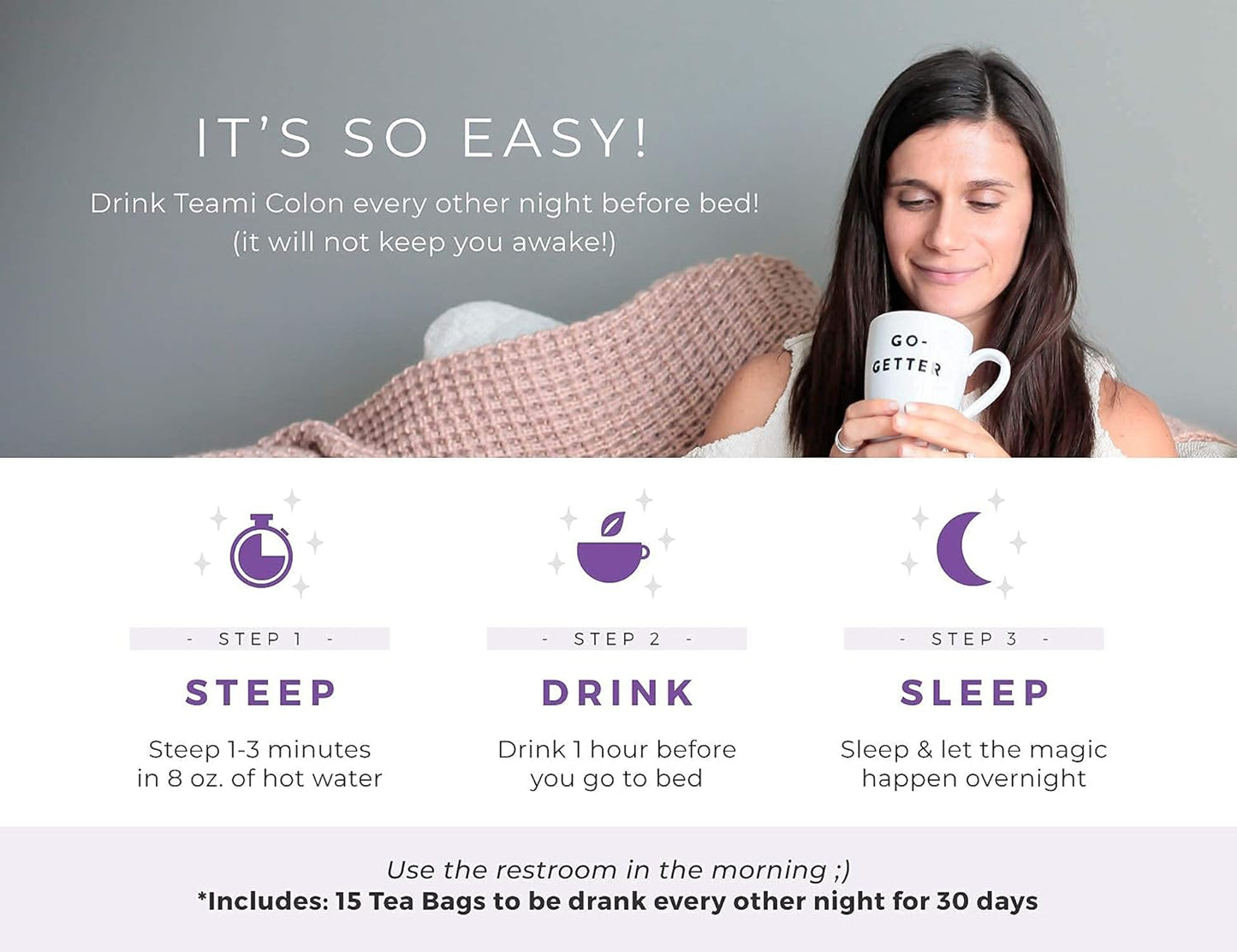 All Natural Colon Cleanse Tea for Men & Women - 30 Day Supply with 15 Lemon Tea Bags by Teami®