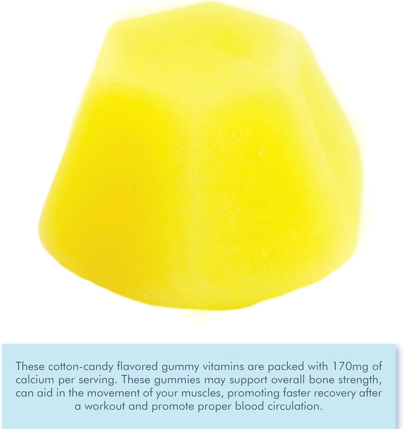 All-Natural Cotton Candy Flavored Calcium & Vitamin D Gummies - 60 Count