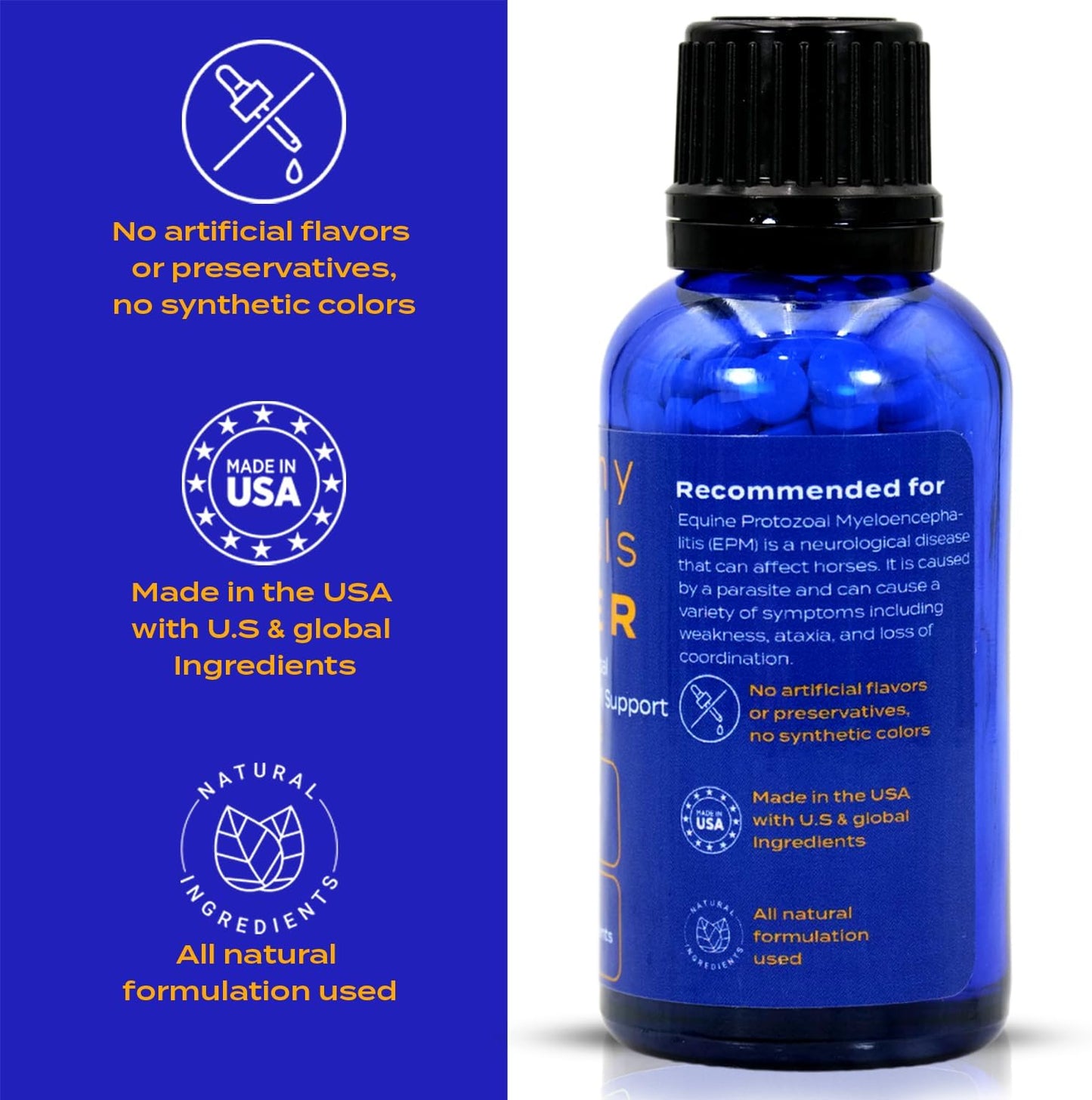 All-Natural Equine Protozoal Myeloencephalitis (EPM) Support Supplements - Reduce Weakness & Ataxia - Highly Effective - 300 Tablets