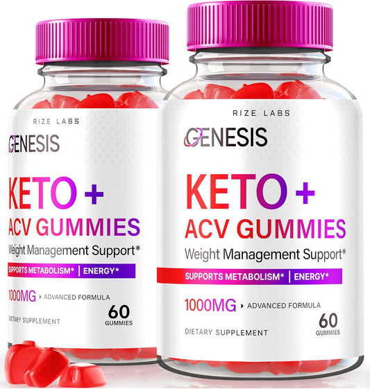 All-Natural Genesis Keto + ACV Gummies for Advanced Weight Loss - 2000mg (120 Gummies)