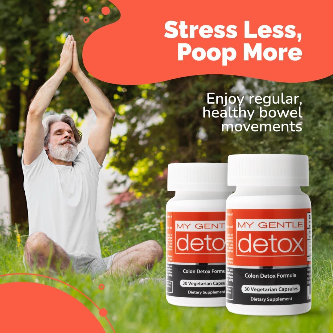 All-Natural Gentle Colon Detox Cleanse Supplement - Constipation Relief for Men & Women - Herbal Poop Pills for Regularity, Bloat & Gas - Fast-Acting Formula (30 Ct)
