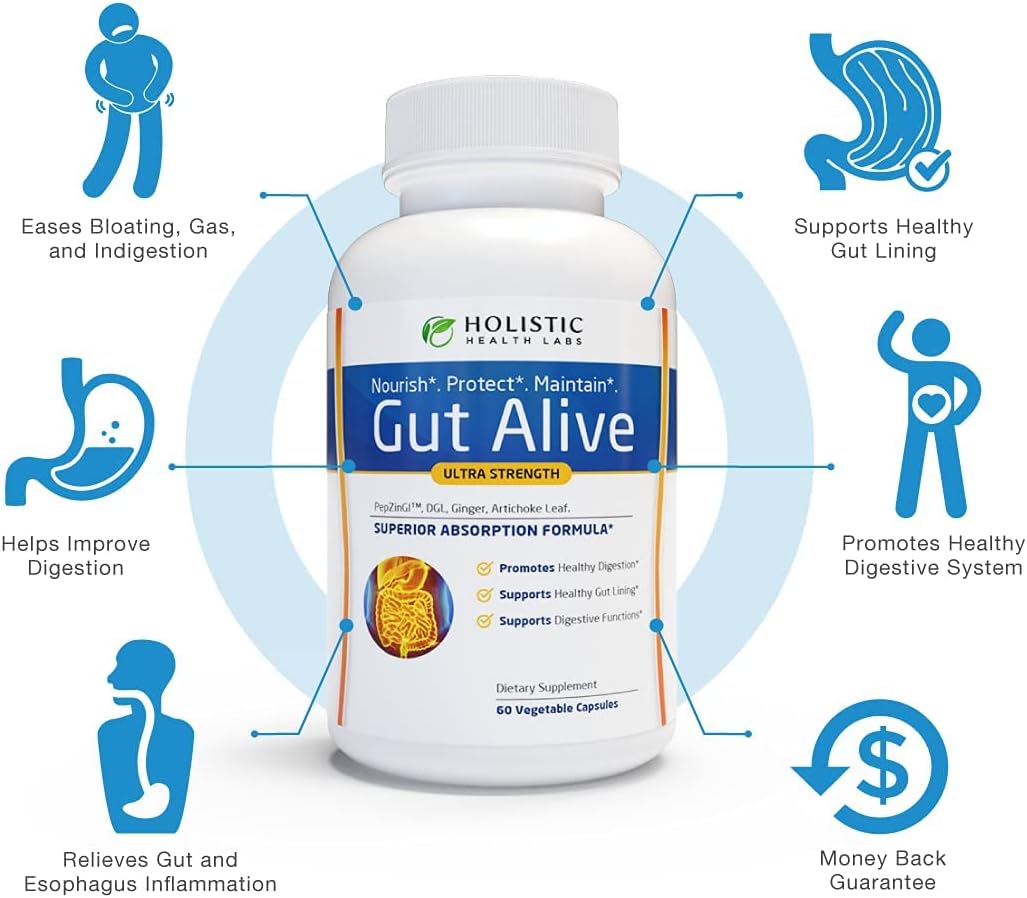 All-Natural Gut and Kidney Health Supplements with Ginger, Artichoke Leaf Extract, and Zinc Carnosine - Stone Crusher Chanca Piedra and Dandelion Root