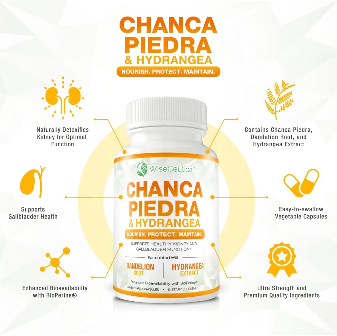 All-Natural Gut and Kidney Health Supplements with Ginger, Artichoke Leaf Extract, and Zinc Carnosine - Stone Crusher Chanca Piedra and Dandelion Root