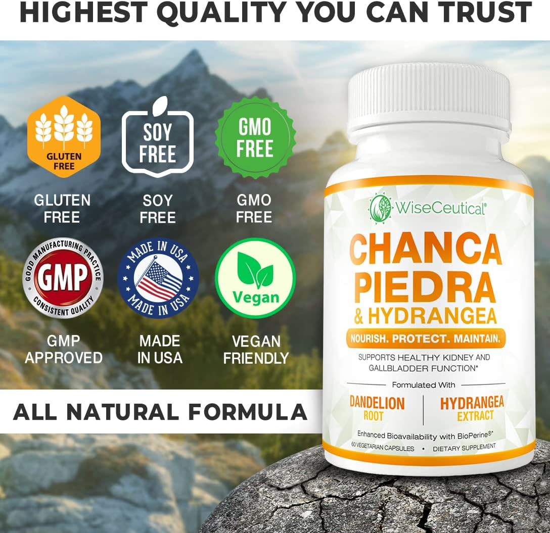 All-Natural Gut and Kidney Health Supplements with Ginger, Artichoke Leaf Extract, and Zinc Carnosine - Stone Crusher Chanca Piedra and Dandelion Root