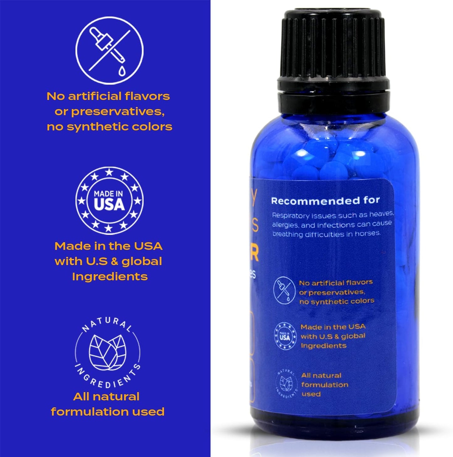 All-Natural Horse Respiratory Support Tablets for Heaves, Allergies & Infections