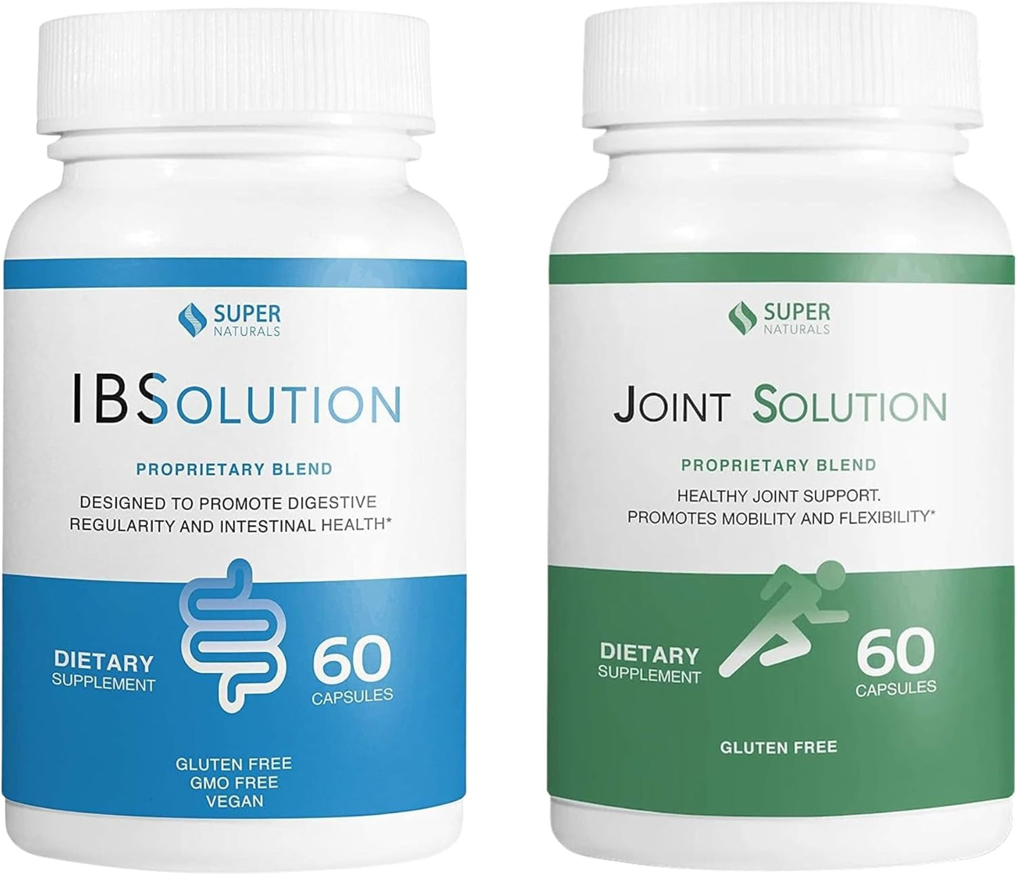 All-Natural IBS and Joint Health Support Bundle - Gas, Bloating, Diarrhea, Constipation Relief - 120 Capsules - JLM Nutritionals