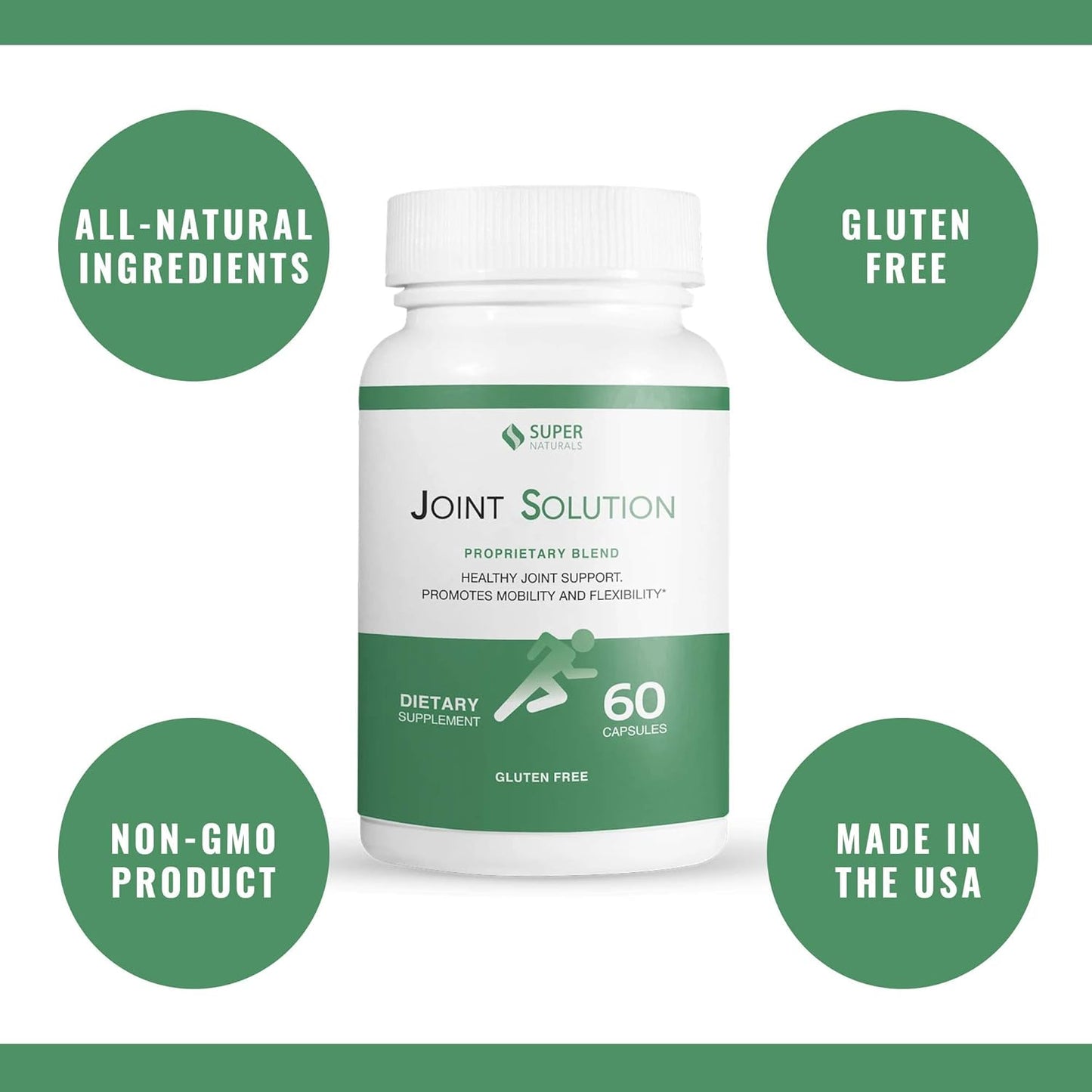 All-Natural Joint Support Supplement with Glucosamine, Chondroitin, MSM, Turmeric - Gluten-Free - 60 Capsules for Men, Women, Adults by JLM Nutritionals