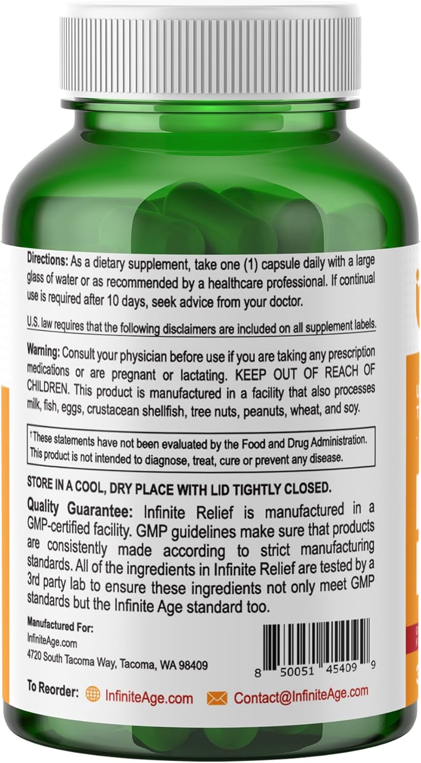 All-Natural Joint Support Supplement with Turmeric Extract and White Willow Bark - 30 Count, Vegan, Gluten Free - Made in USA