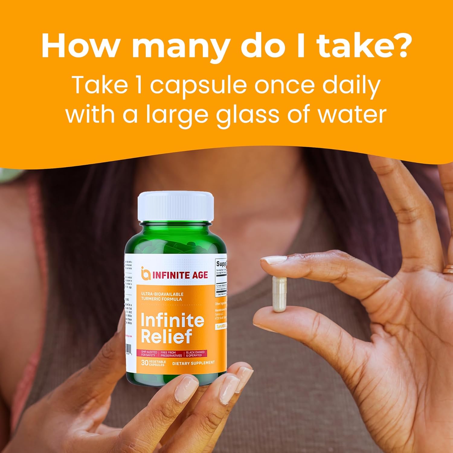 All-Natural Joint Support Supplement with Turmeric Extract and White Willow Bark - 30 Count, Vegan, Gluten Free - Made in USA