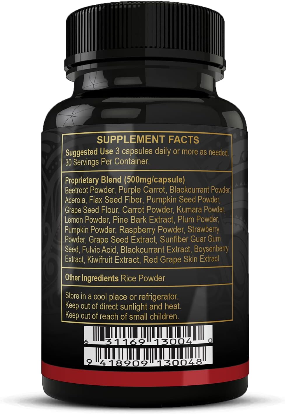 All-Natural New Zealand Red Superfood Energy Capsules with Antioxidants & Enzymes, 90 Capsules