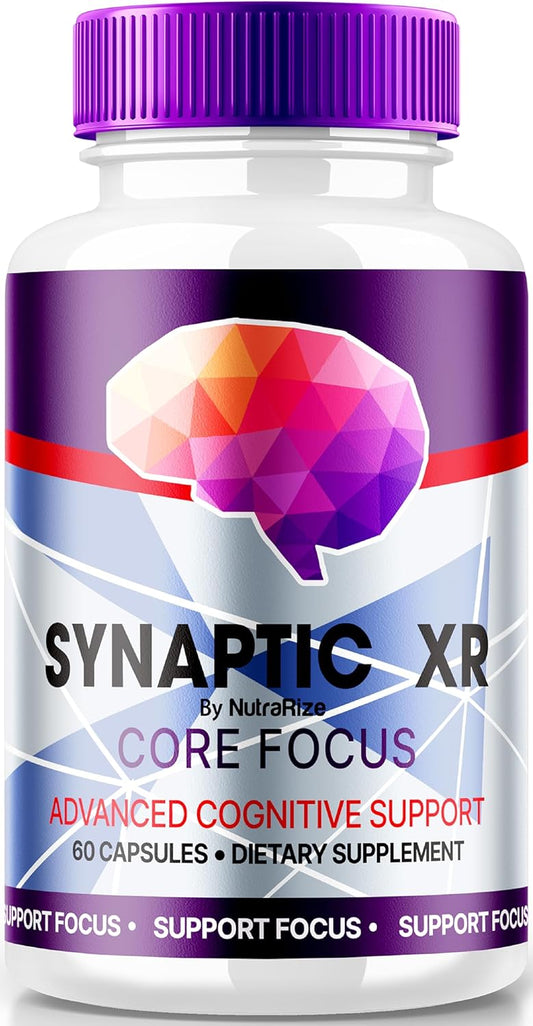 All Natural NutraRize Synaptic XR Core Focus Capsules for Cognitive Health - Memory Boosting Formula with Great Reviews (60 Capsules)