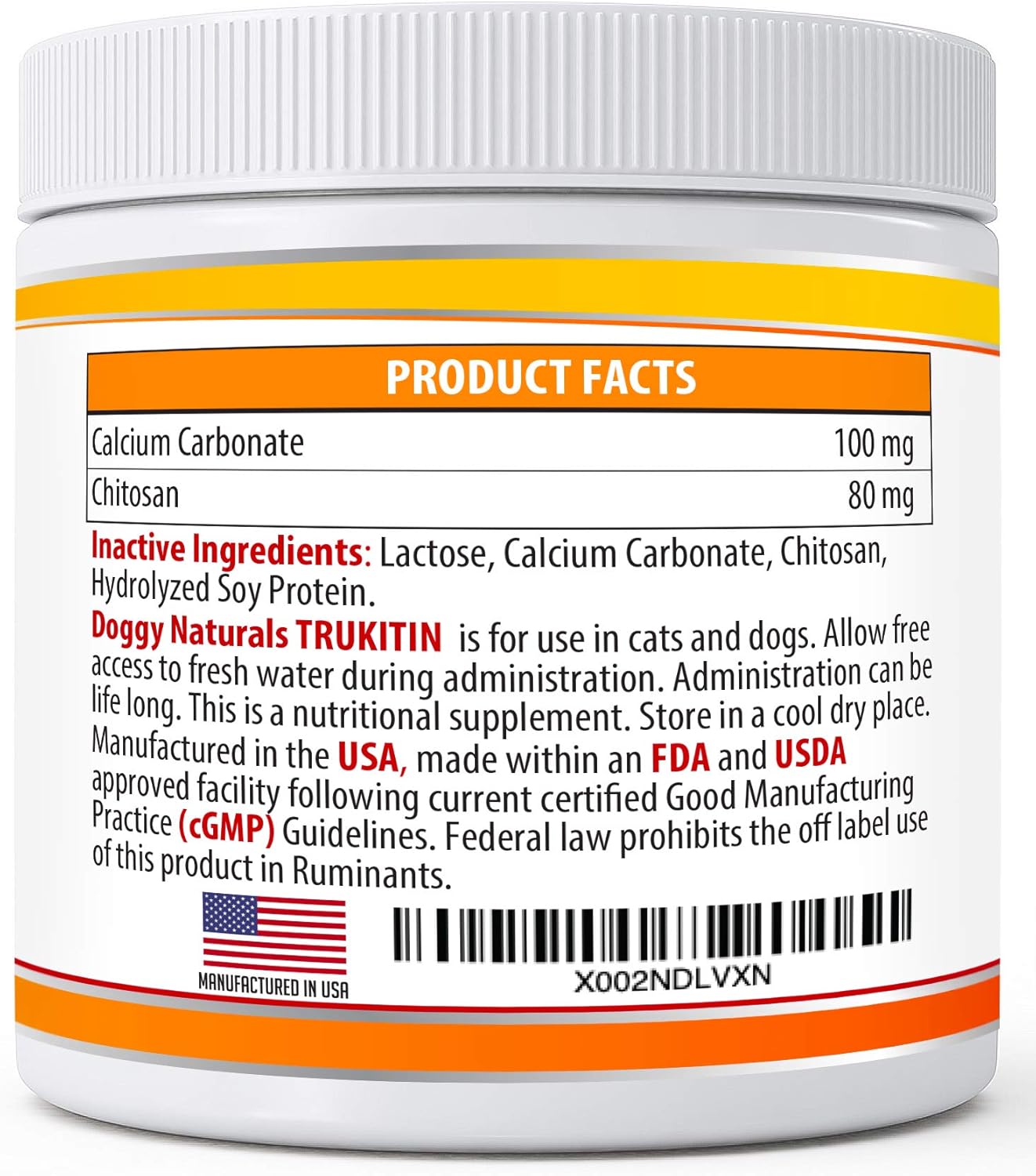 All Natural Pet Health Supplement for Cats & Dogs with Renal Support - Chitosan Based Phosphate Binder with Calcium Carbonate Oral Powder (U.S.A Made)