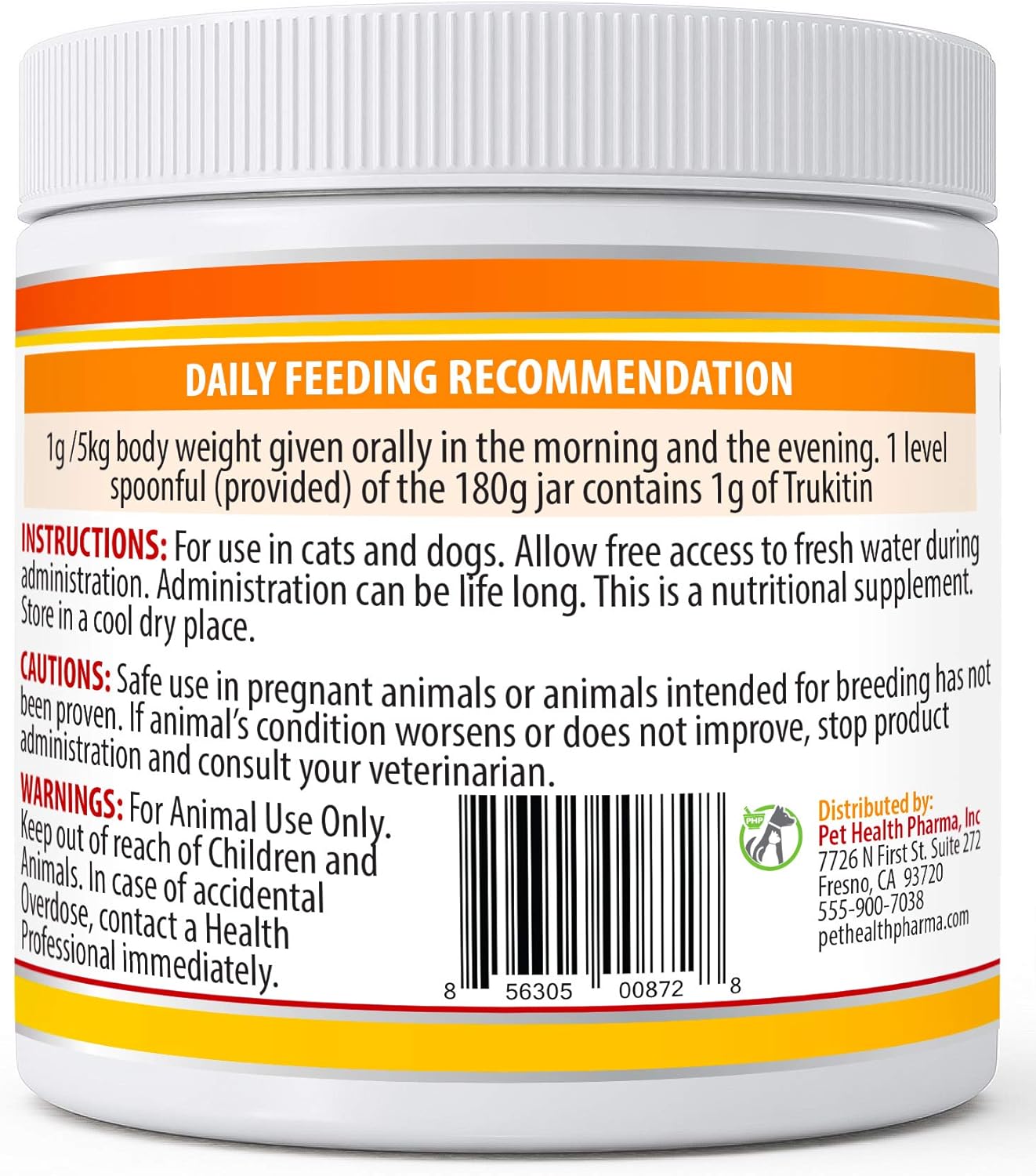 All Natural Pet Health Supplement for Cats & Dogs with Renal Support - Chitosan Based Phosphate Binder with Calcium Carbonate Oral Powder (U.S.A Made)
