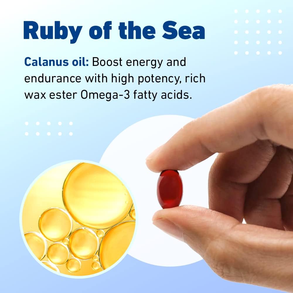 All-Natural Ruby of the Sea Marine Oil Supplement with Calanus Oil, Astaxanthin, Omega-3, and Fatty Acids for Heart and Brain Health - 2 Pack