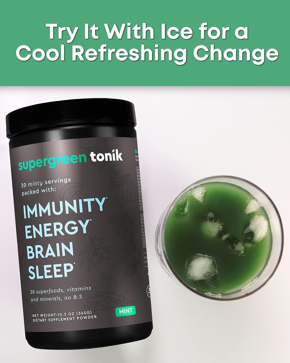 All-Natural Superfood Powder with 38 Superfoods, Vitamins, and Minerals for Energy, Stress, and Immunity Support - 30 Day Supply