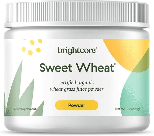 All-Natural Sweet Wheat Wheatgrass Juice Powder for Digestive Health and Immune Boost, Easy-to-Mix Athletic Greens - 90 Grams