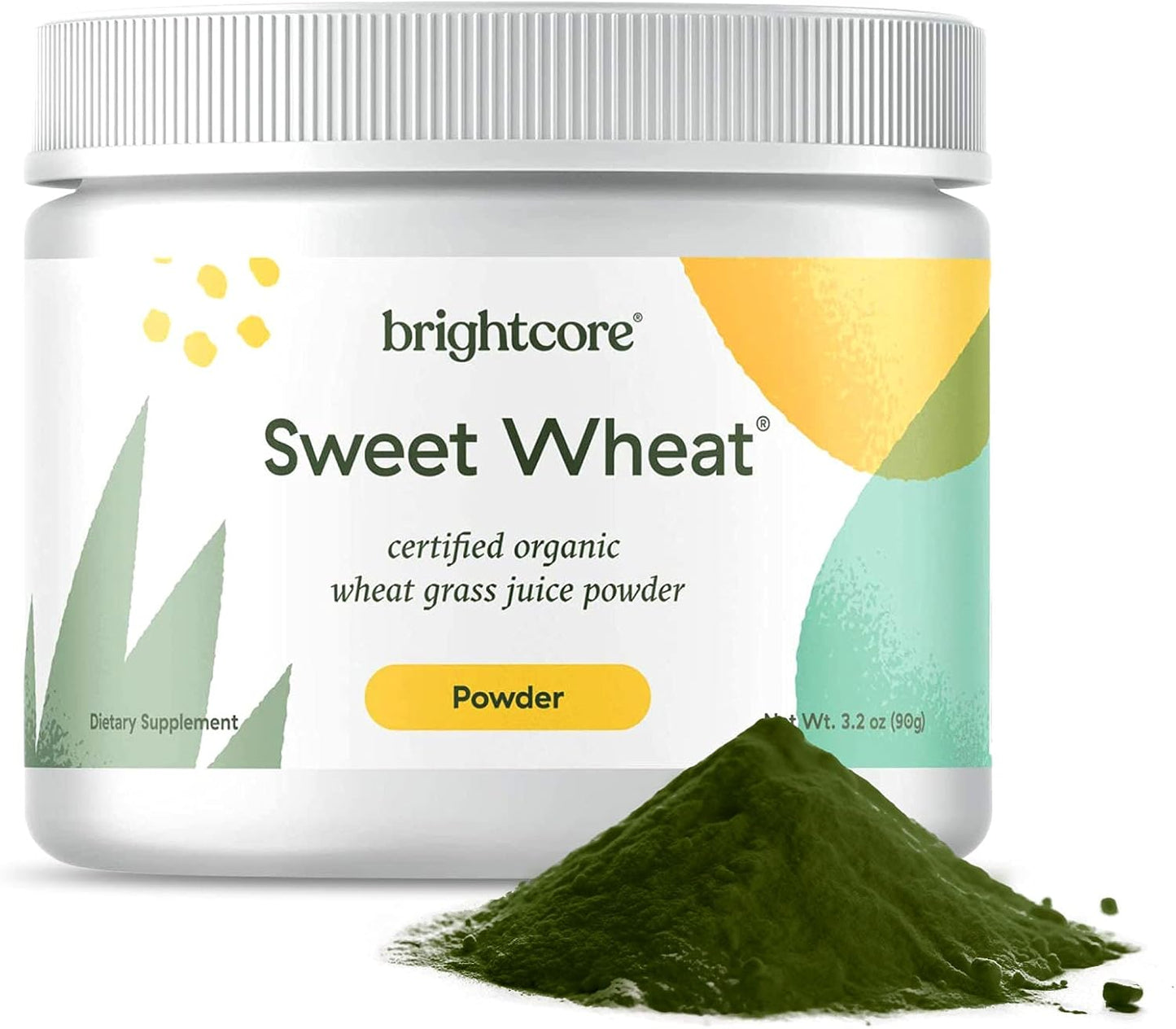 All-Natural Sweet Wheat Wheatgrass Juice Powder for Digestive Health and Immune Boost, Easy-to-Mix Athletic Greens - 90 Grams