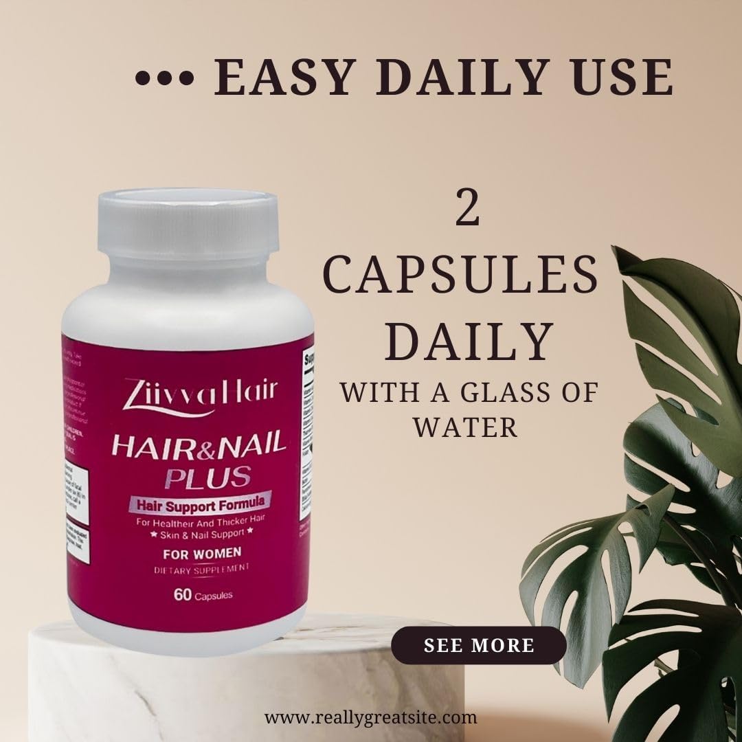 All Natural Vegan Hair Vitamin Supplement for Men & Women - Promotes Hair Growth & Thickness - 5000 Mcg Biotin Capsules