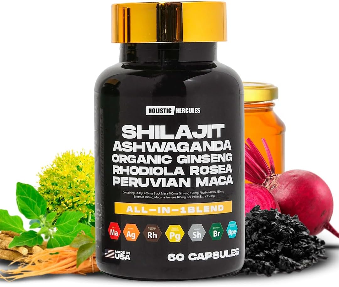 All-Natural Vitality Boost Supplement with 8 Powerful Ingredients, Including Shilajit
