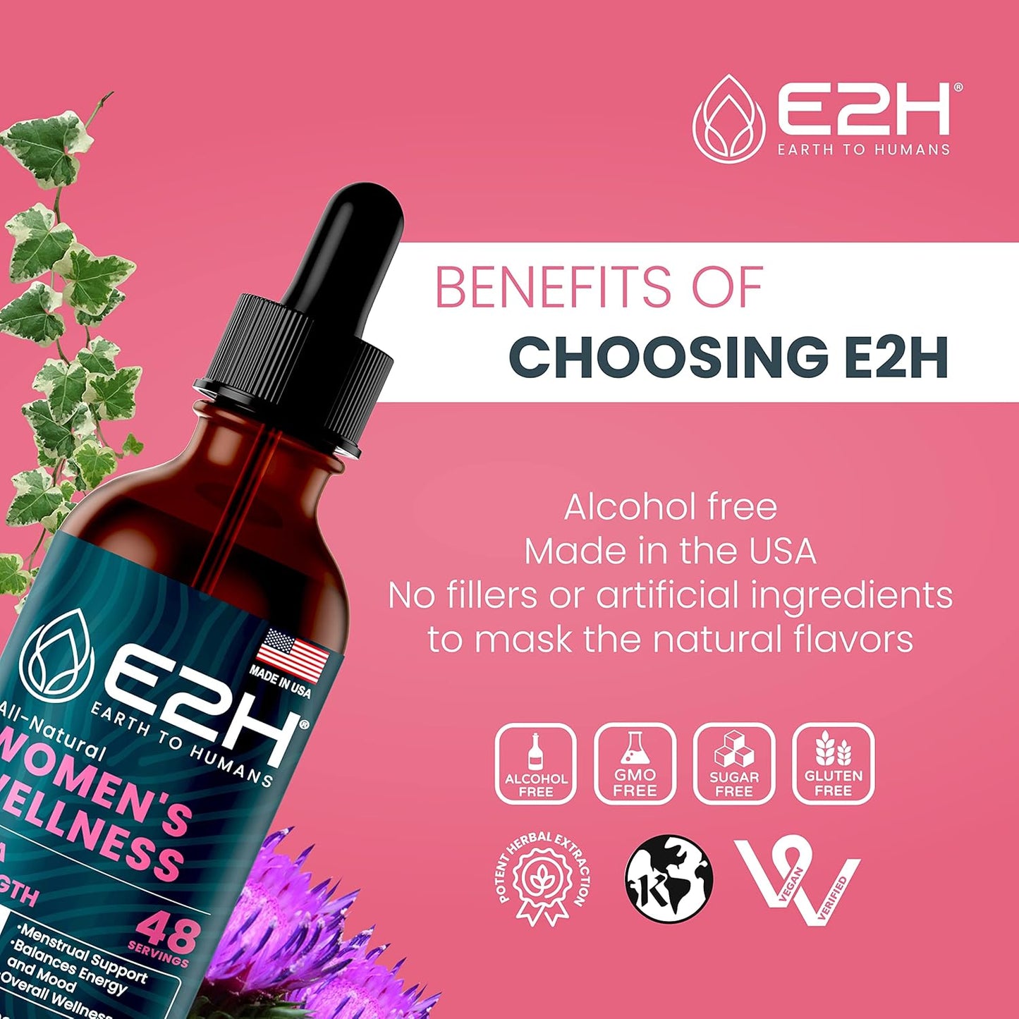 All Natural Women's Wellness Supplement for Hormone Balance, PMS Relief & Hot Flash Relief - 3 Bottles