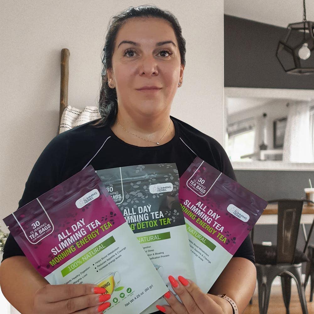 ALL SLIMMING HERBS All Day Slimming Tea For Daytime - 30 Days Supply - Boosts Metabolism & Skyrockets Energy Level