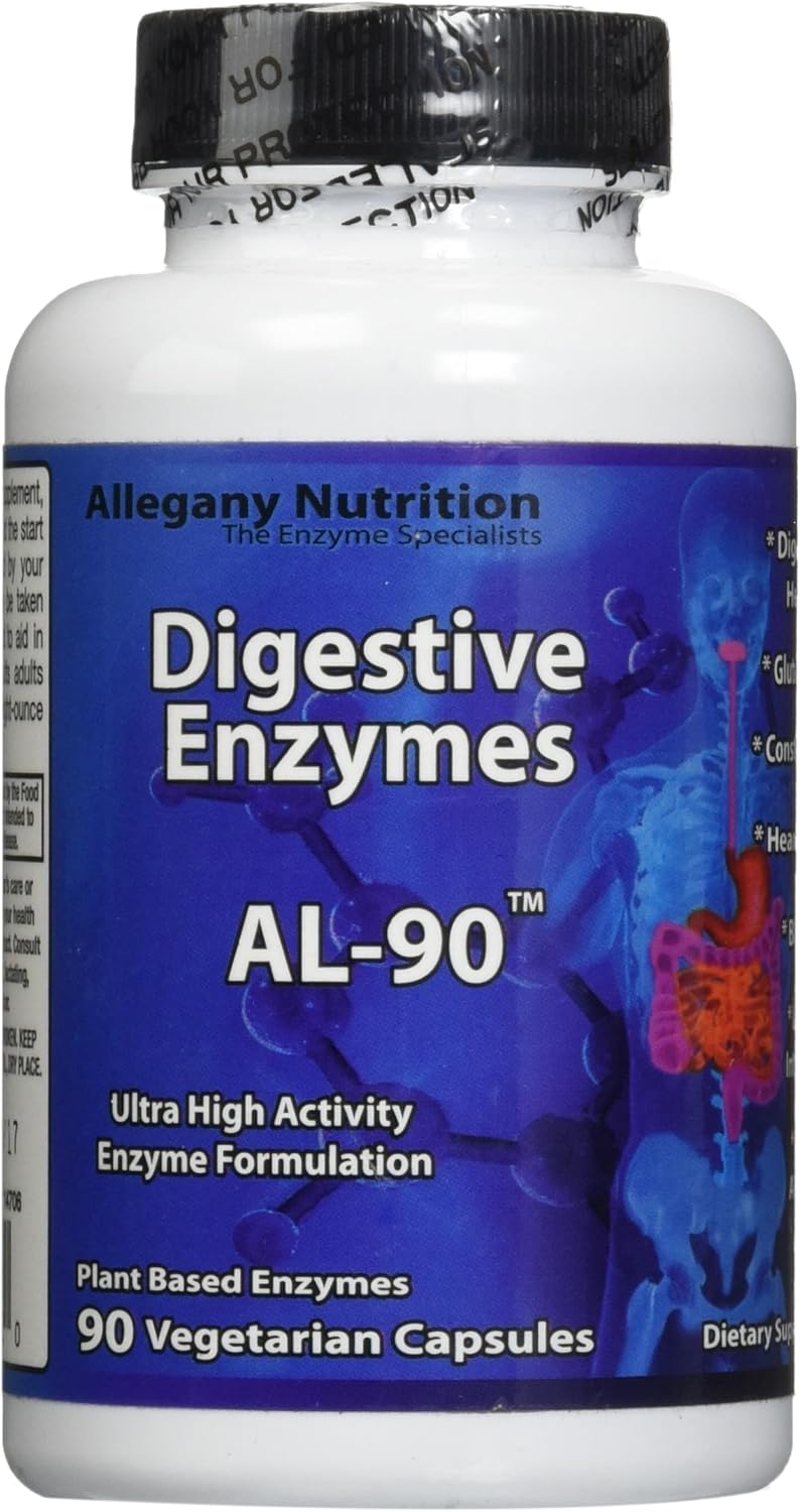 Allegany Nutrition Gluten-Free Digestive Enzymes - 90 Capsules for Digestion Support
