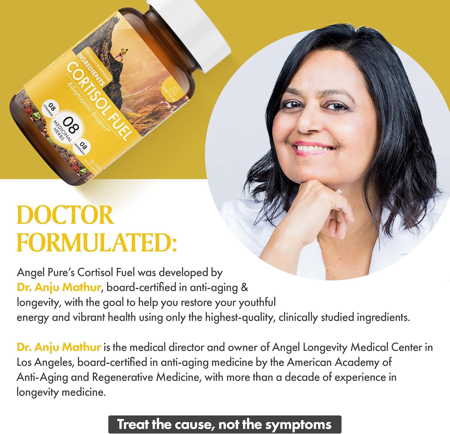 Allergen-Free Stress Relief Supplement with Magnesium, Ashwagandha, and Rhodiola for Cortisol Health, Energy, Mood, and Focus - 180ct
