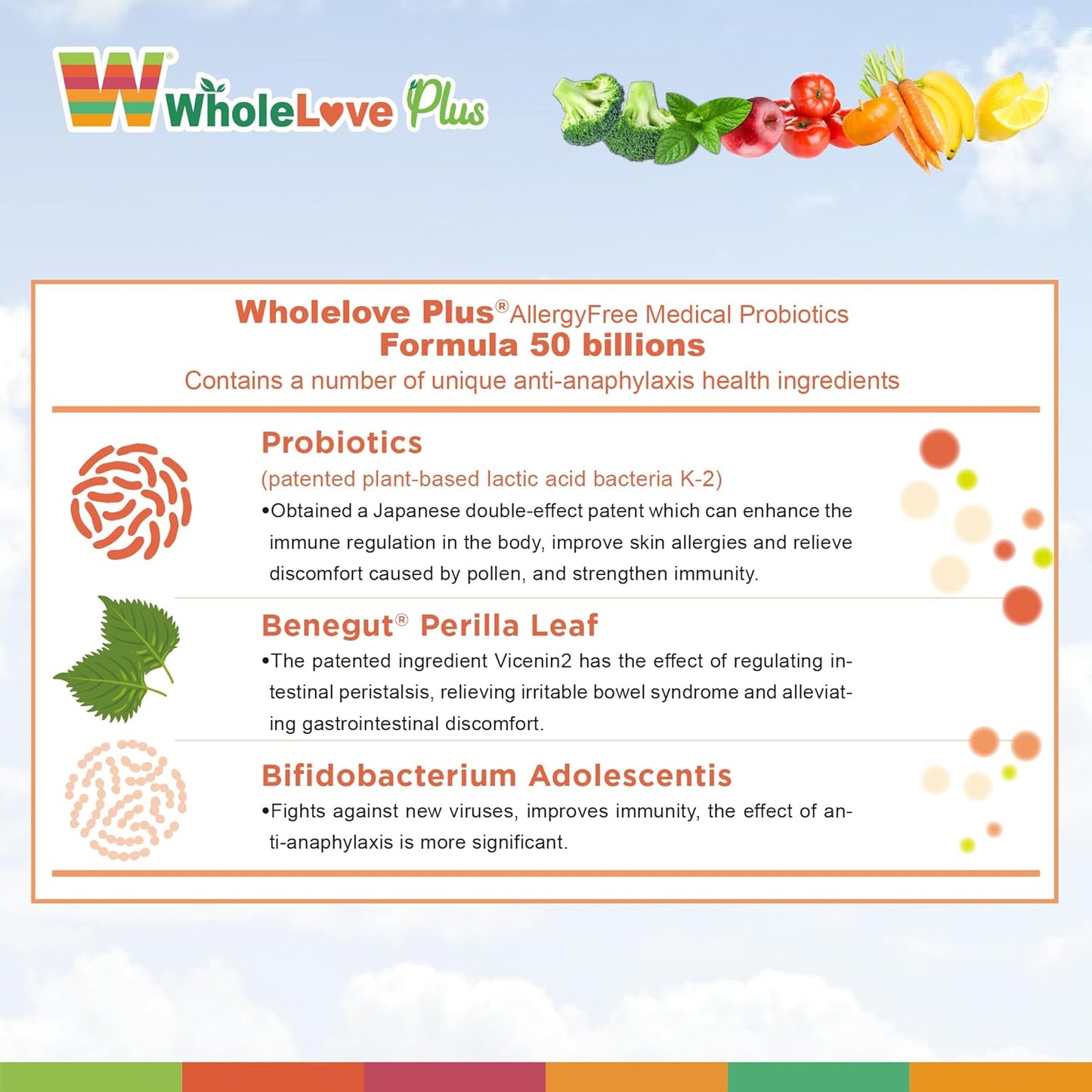 Allergy-Free WholeLovePlus Probiotics for Women & Men - Super Cleanse Daily Supplement Pack