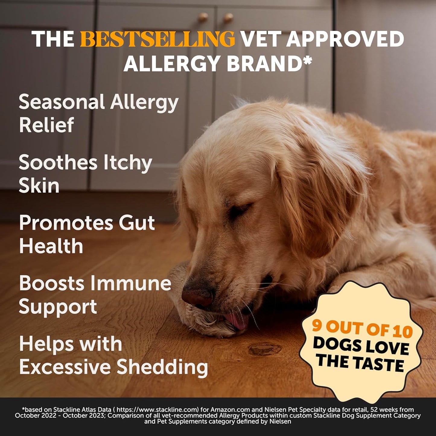 Allergy Itch Relief Soft Chews for Dogs - Fish Oil & Probiotics, Healthy Skin & Coat Supplement - 90 Ct Salmon Flavor