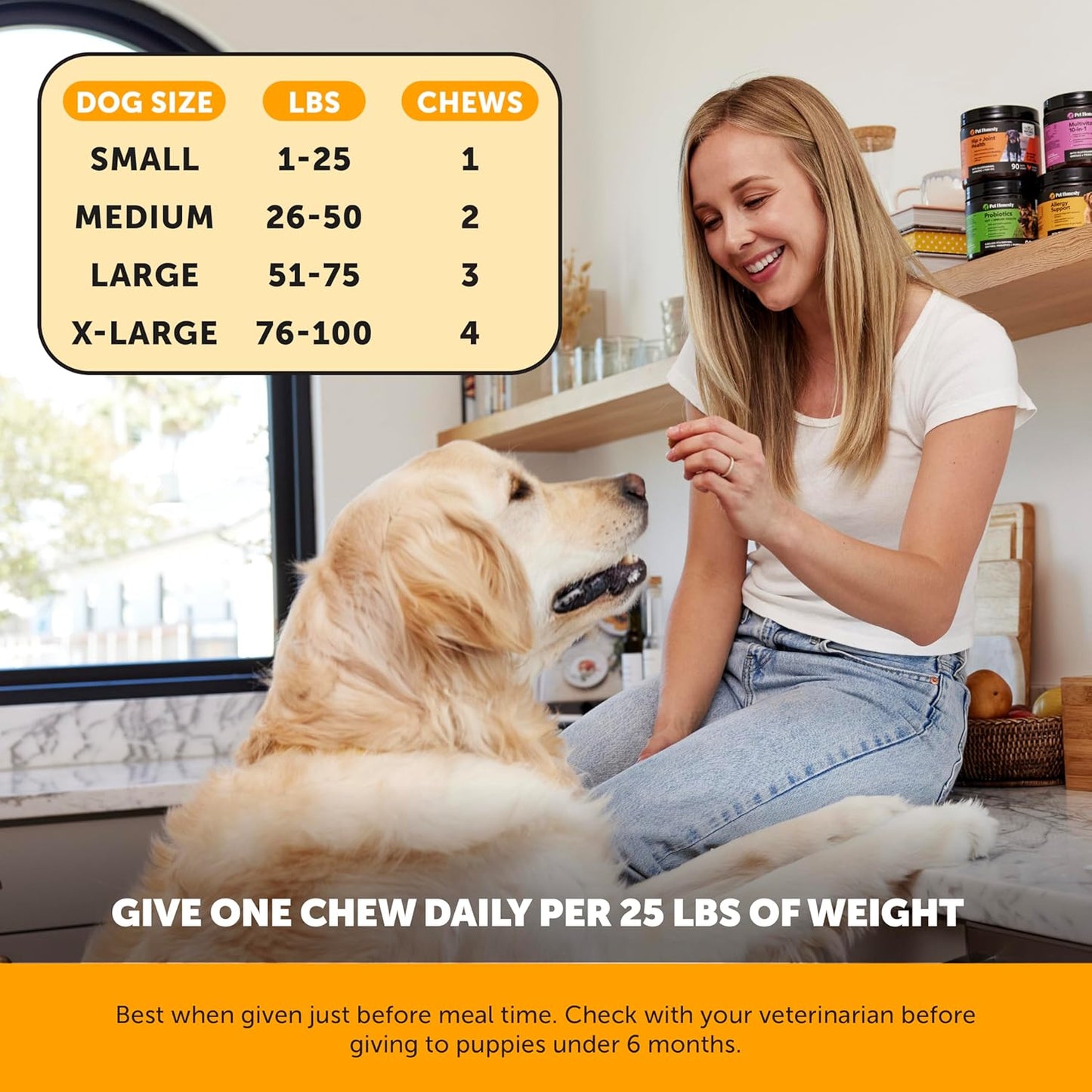 Allergy Itch Relief Soft Chews for Dogs - Fish Oil & Probiotics, Healthy Skin & Coat Supplement - 90 Ct Salmon Flavor