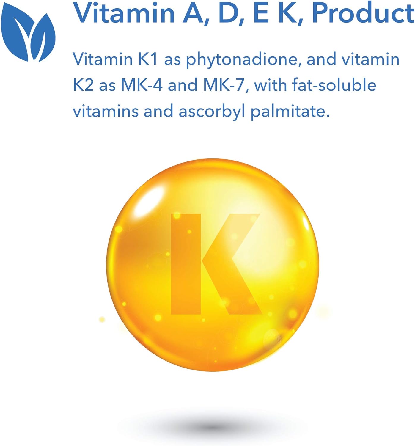 Allergy Research Group Full Spectrum Vitamin K Complex with K1, K2, D3, and A - 90 Count Supplement