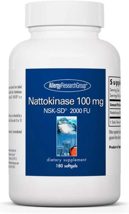 Allergy Research Group Nattokinase Supplement - 100mg 180 Softgels