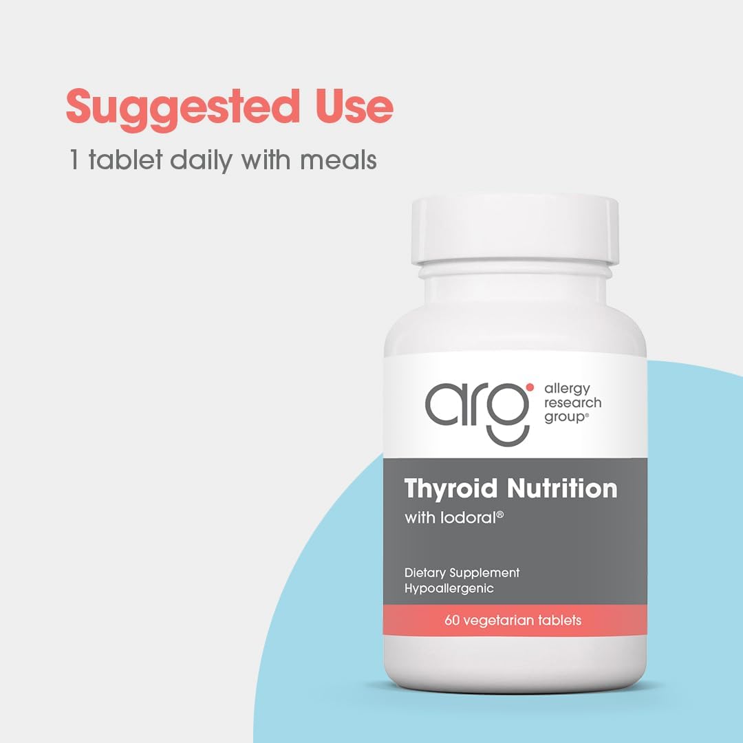Allergy Research Group Thyroid Nutrition with Iodoral - Thyroid Support for Men & Women, Thyroid Complex Supplement, Thyroid Health, Iodine - 60 Count