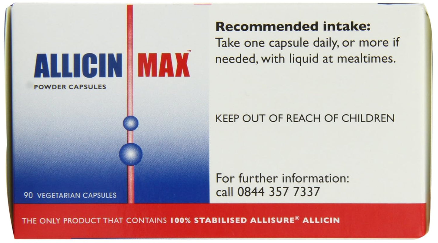 Allicin Max 100% Pure Allicin Supplement - 30 Vegetarian Capsules