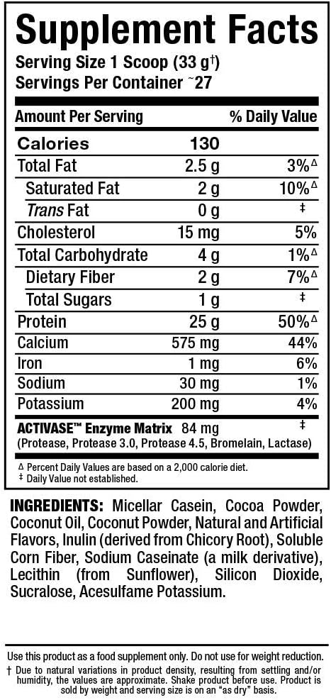 ALLMAX Nutrition CASEIN-FX Protein Powder, Chocolate - 2 lb - 25g Slow-Release Protein - Low Carb, No Added Sugar - 27 Servings