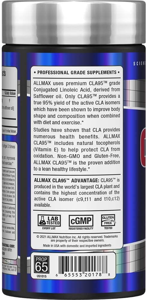 ALLMAX Nutrition CLA95 Softgels - 1,000 mg, 150 Count - Conjugated Linoleic Acid Supplement