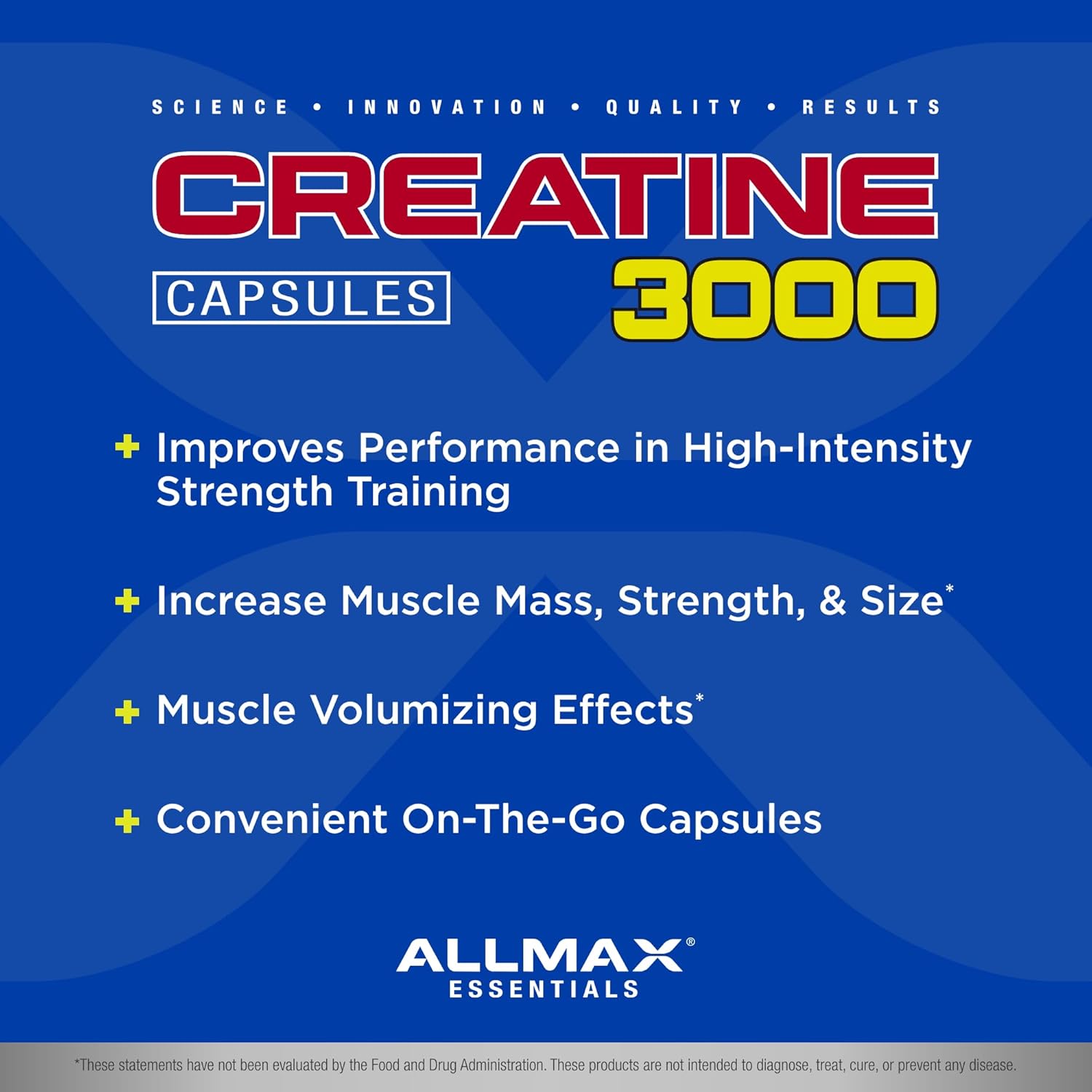 ALLMAX Nutrition Creatine Monohydrate Capsules for Strength and Recovery - Gluten Free & Fast Absorbing - 120 Count