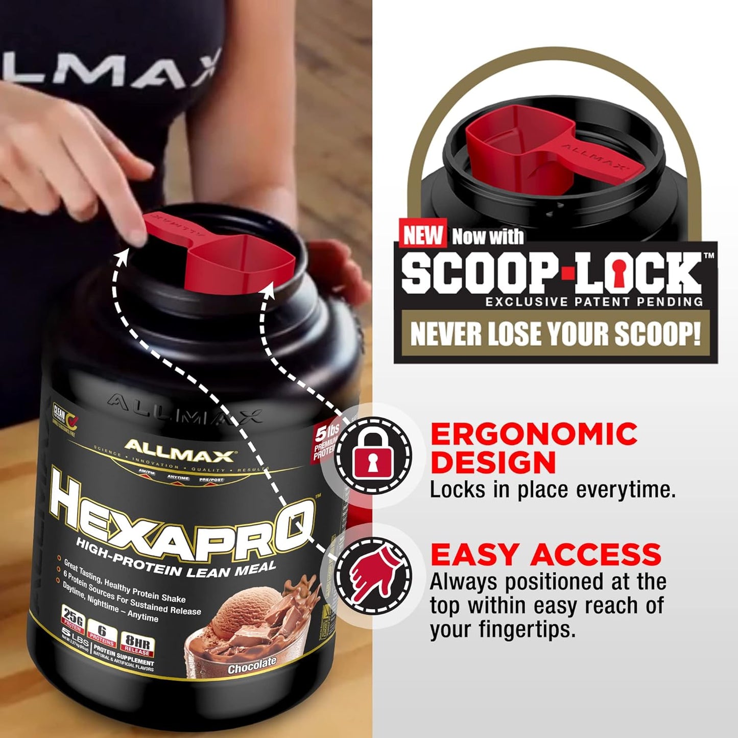 ALLMAX Nutrition HEXAPRO French Vanilla Protein Powder - 5 lb Tub - 25g Protein Per Serving - 8-Hour Sustained Release - No Sugar - 52 Servings