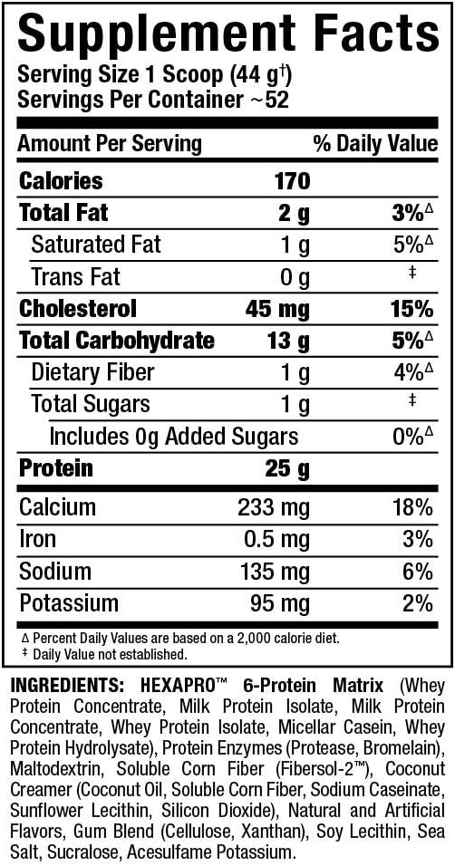 ALLMAX Nutrition HEXAPRO French Vanilla Protein Powder - 5 lb Tub - 25g Protein Per Serving - 8-Hour Sustained Release - No Sugar - 52 Servings