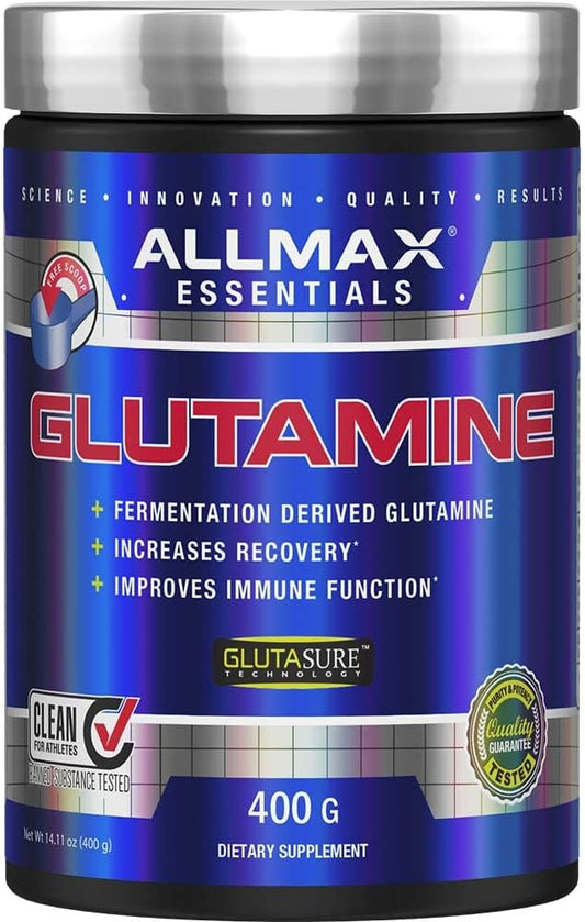 ALLMAX Nutrition L-Glutamine Powder for Muscle Recovery - Gluten Free & Vegan Formula, 400 Grams