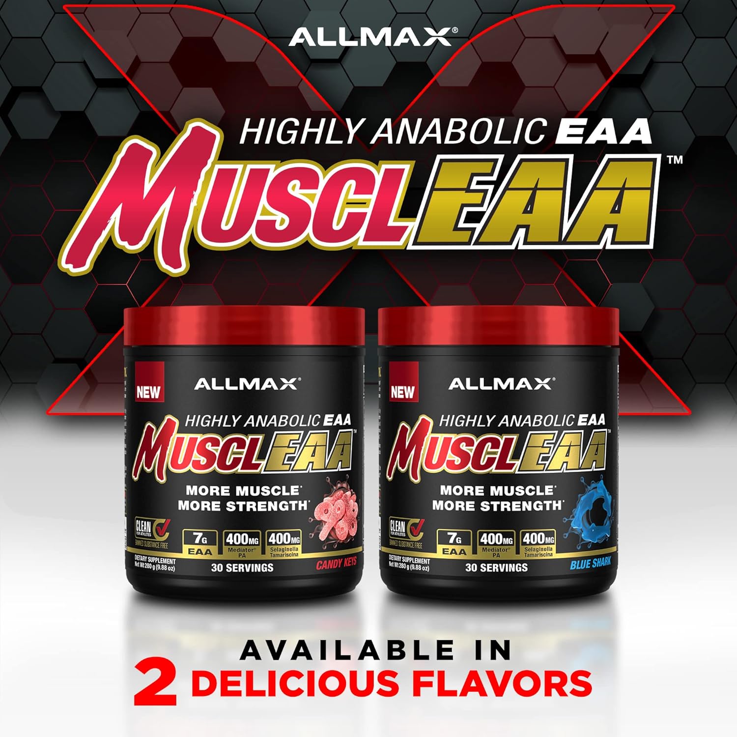 ALLMAX Nutrition MUSCLEAA Amino Energy - 7000mg EAAs, 4200mg BCAAs, Strength, Muscle Gain, Hydration, Stamina, Exercise Performance (Candy Keys)
