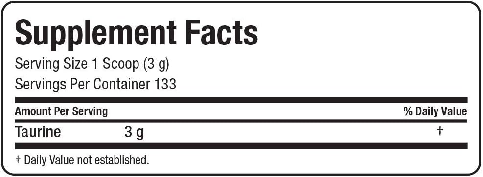 ALLMAX Nutrition Taurine Powder - 400g (14 oz) - Muscle Support and Energy Supplement