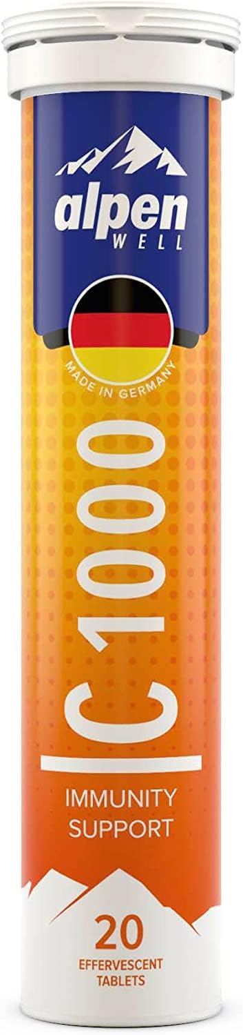 AlpenWell Vitamin C Zinc Immune Support Effervescent Tablets Orange Flavor Sugar Free