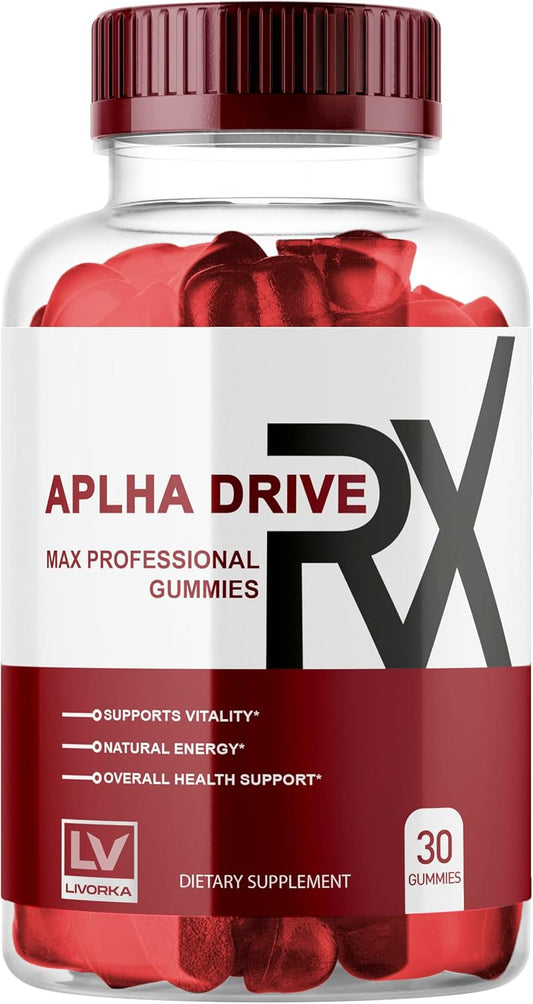 Alpha DriveRX Gummies - Advanced Formula with 30 Pills Capsules, 1 Month Supply