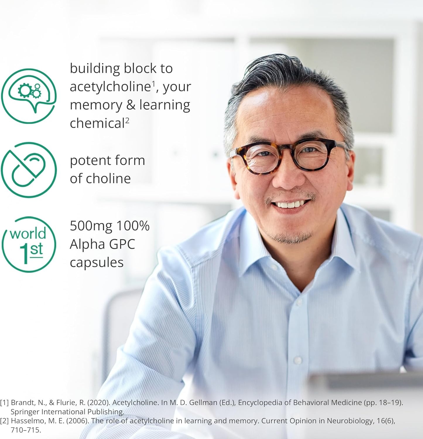 Alpha GPC Brain Supplement Capsules for Memory and Focus | 30 Day Supply | Nootropic Acetylcholine Precursor | Lab-Tested Brain Feed