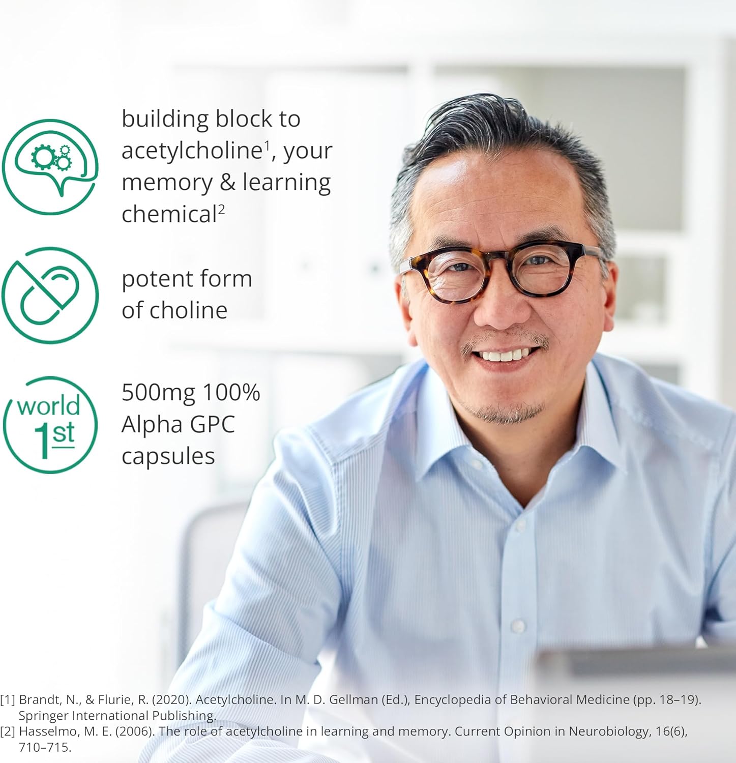 Alpha GPC Brain Supplement Capsules for Memory and Focus | 30 Day Supply | Nootropic Acetylcholine Precursor | Lab-Tested Brain Feed