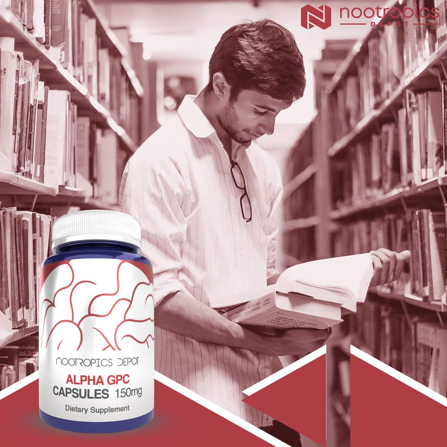 Alpha GPC Capsules 150mg | 60 Count | Choline Brain Health Supplement | Supports Cognitive Function, Memory, Focus