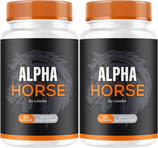 Alpha Horse Premium All-Natural Supplement for Men - 2 Pack, 120 Capsules - 60 Day Supply