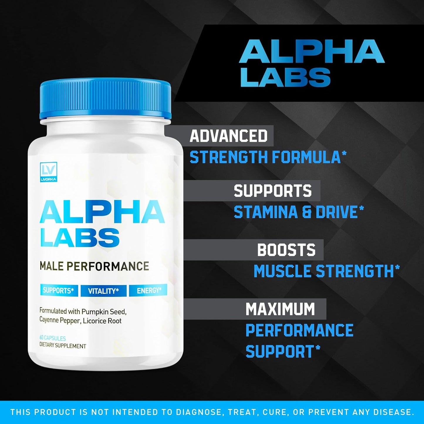 Alpha Labs Max Performance Capsules - Advanced Formula for Strength and Endurance, 60 Count